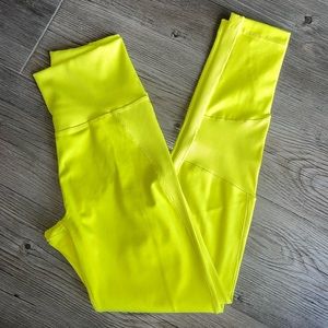 Adidas Women’s Believe This Rib Mix 7/8 Tights Leggings Acid Yellow
